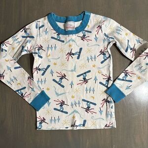 Hanna Andersson size 8 Ski Print Long John Pajama TOP ONLY